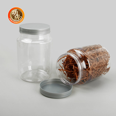 Boîte à biscuits en plastique claire d'animal familier de la bouteille 500ml 2000ml de confiture de catégorie comestible