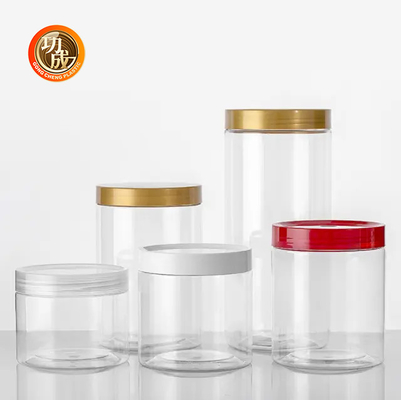 Bouteille à biscuits en plastique à large bouche, bouteille de thé pour animaux de compagnie personnalisée, avec couvercle