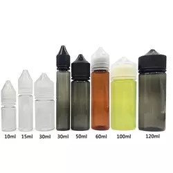 bouteille liquide en plastique vide du compte-gouttes V3 de noir d'animal familier de la bouteille 120ml de 60ml 15ml 30ml 10ml E