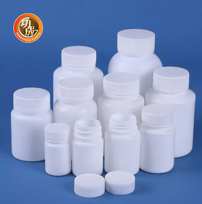Bouteille en plastique blanche ronde vide 50ml 60ml 100ml 150ml 200ml de médecine de HDPE de bouteille de pilule