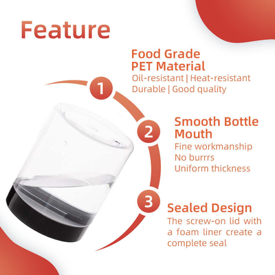 19oz 100 pots larges en plastique de bouche du calibre 500ml pour la nourriture d'épices