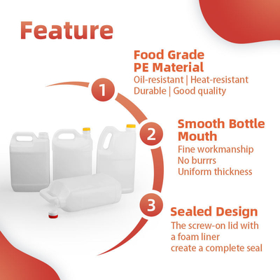 Bouteille d'huile d'arachide de catégorie comestible de bouteille d'huile de friture de plastique de HDPE de rectangle