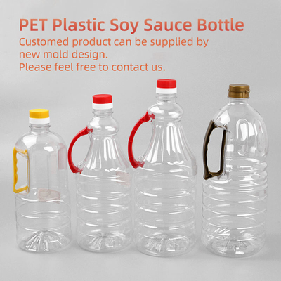 Bouteille en plastique de sauce de soja d'huile de table d'ANIMAL FAMILIER avec l'ODM d'OEM de poignée