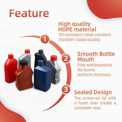 Bouteille faite sur commande de lubrifiant d'essence de plastique de PE de bouteille d'huile à moteur de label