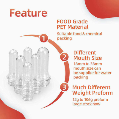 la bouteille de soude de jus de 28mm 30mm 32mm préforme l'OEM de préformation d'ANIMAL FAMILIER de 5 gallons