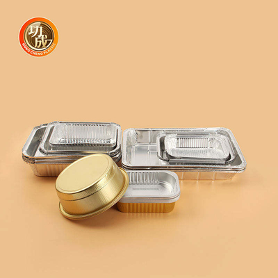 Conteneurs jetables d'emballage de nourriture de gamelles de papier d'aluminium de plats à emporter de boulangerie de déjeuner de papier d'aluminium