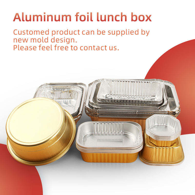 Le plateau jetable de papier d'aluminium avec le couvercle en plastique emportent les conteneurs de empaquetage de stockage de nourriture