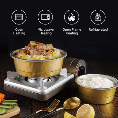 Le BARBECUE de Tin Foil Round adaptent le traiteur aux besoins du client Bento Box With Lid en aluminium de caisses d'emballage