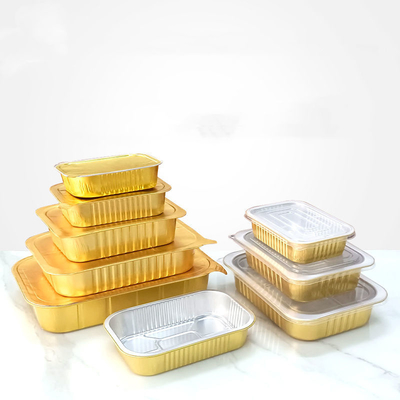 Conteneur en aluminium épaissi rectangulaire jetable de Tray Barbecue Aluminum Foil Food de déjeuner