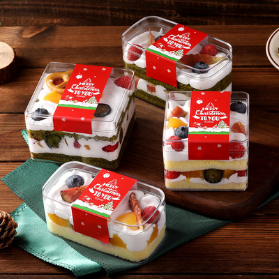 Boîte de empaquetage douce de tiramisu de gâteau de récipient d'entreposage de pâtisserie à dessert carré de mousse