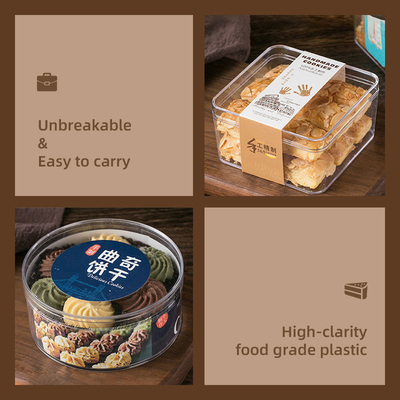 Caisse d'emballage en plastique de petit gâteau de dessert de tiramisu d'ANIMAL FAMILIER avec le couvercle