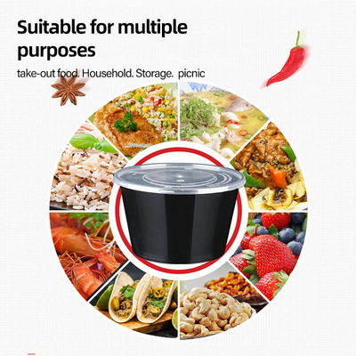 Plateau jetable rond carré d'emballage alimentaire des conteneurs 450ml 500ml d'emballage alimentaire