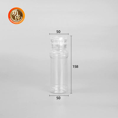 Condiment en plastique transparent fait sur commande Shaker Jars 250ml 500ml de bouteilles d'épice