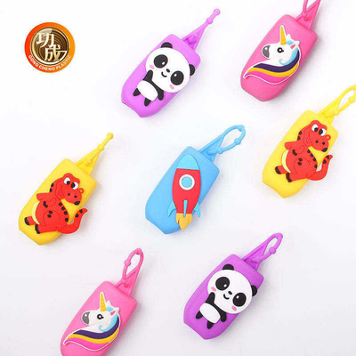 Bouteille d'aseptisant de Mini Cute Travel Portable Plastic avec le support de silicone de bande dessinée