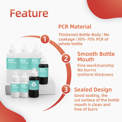 Bouteilles en plastique recyclé de 30 ml 50 ml 120 ml Pcr avec buse