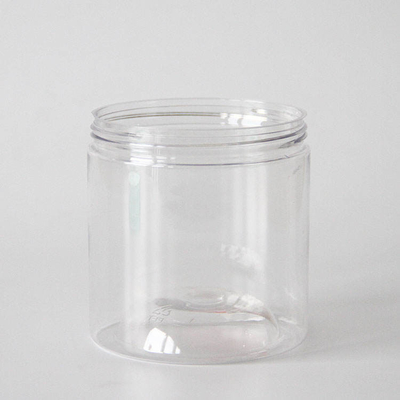 1 L de gros pots en plastique à fond rond pour animaux de compagnie avec couvercle transparent