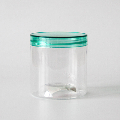 1 L de gros pots en plastique à fond rond pour animaux de compagnie avec couvercle transparent