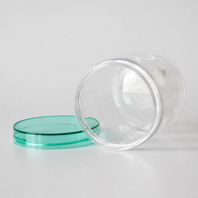 1 L de gros pots en plastique à fond rond pour animaux de compagnie avec couvercle transparent