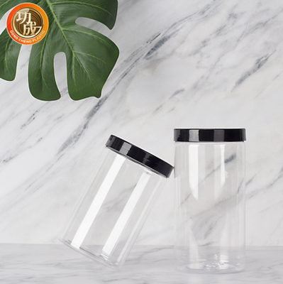 Résistance aux produits chimiques Bouteille en plastique à large bouche transparente avec couvercle