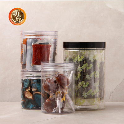 CQM Bouteille de biscuits en plastique de bonbons vide Bouche large claire Entreposage de nourriture Bouteilles en plastique pour animaux de compagnie