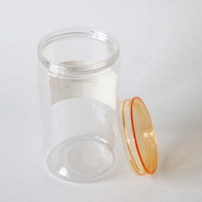 Bouteille de biscuits à fond rond personnalisé Bouteille en plastique en PET à large bouche