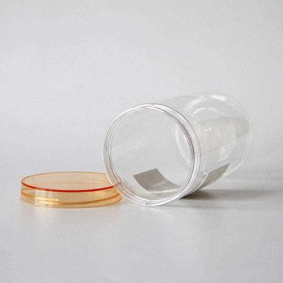Bouteille de biscuits à fond rond personnalisé Bouteille en plastique en PET à large bouche