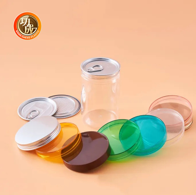 Jars en plastique PET personnalisées Contenants Jars en plastique PET transparentes avec couvercle CQC